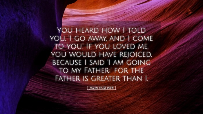 Picture 05 - John 14:28 WEB Desktop Wallpaper - You heard how I told you, 'I go away, and I come - Desktop Bible Verse Wallpaper