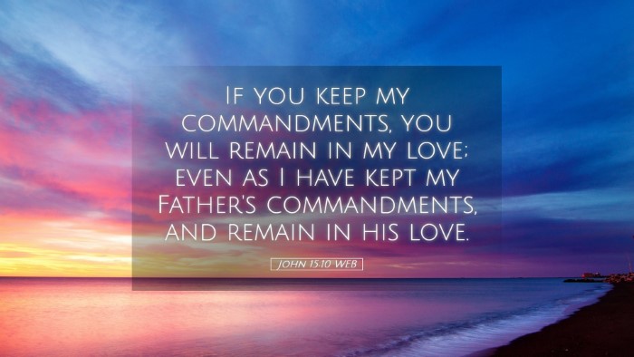 Picture 05 - John 15:10 WEB Desktop Wallpaper - If you keep my commandments, you will remain in - Desktop Bible Verse Wallpaper