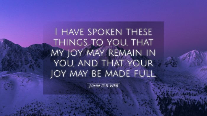 Picture 05 - John 15:11 WEB Desktop Wallpaper - I have spoken these things to you, that my joy - Desktop Bible Verse Wallpaper