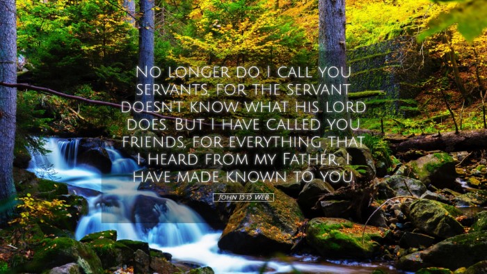 Picture 05 - John 15:15 WEB Desktop Wallpaper - No longer do I call you servants, for the servant - Desktop Bible Verse Wallpaper