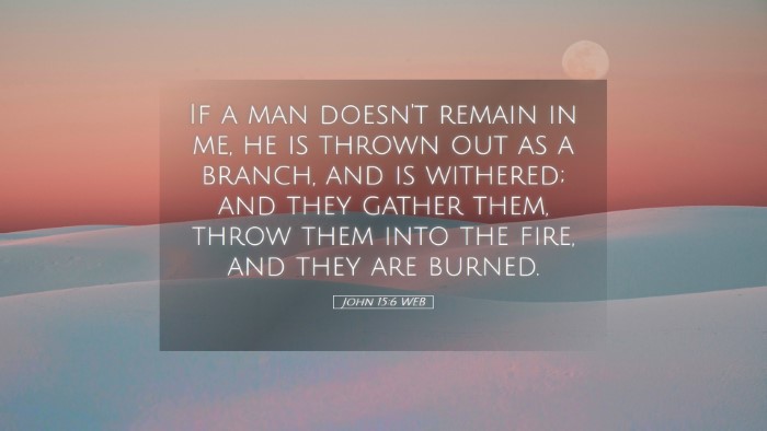 Picture 05 - John 15:6 WEB Desktop Wallpaper - If a man doesn't remain in me, he is thrown out - Desktop Bible Verse Wallpaper