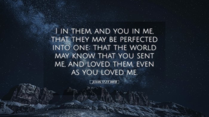 Picture 05 - John 17:23 WEB Desktop Wallpaper - I in them, and you in me, that they may be - Desktop Bible Verse Wallpaper