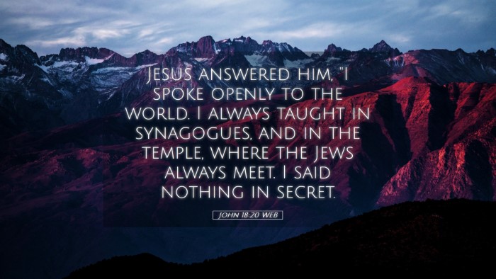 Picture 05 - John 18:20 WEB Desktop Wallpaper - Jesus answered him, 