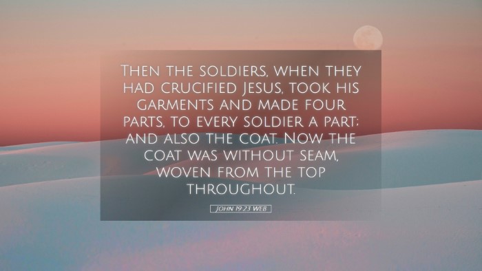 Picture 05 - John 19:23 WEB Desktop Wallpaper - Then the soldiers, when they had crucified Jesus, - Desktop Bible Verse Wallpaper