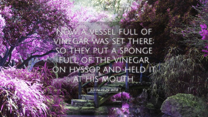 Picture 05 - John 19:29 WEB Desktop Wallpaper - Now a vessel full of vinegar was set there; so - Desktop Bible Verse Wallpaper