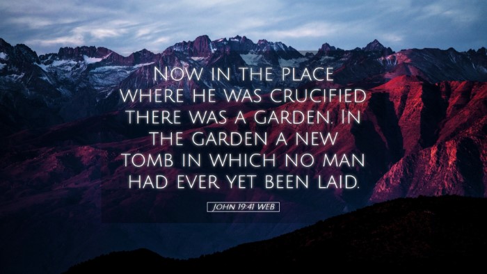 Picture 05 - John 19:41 WEB Desktop Wallpaper - Now in the place where he was crucified there was - Desktop Bible Verse Wallpaper
