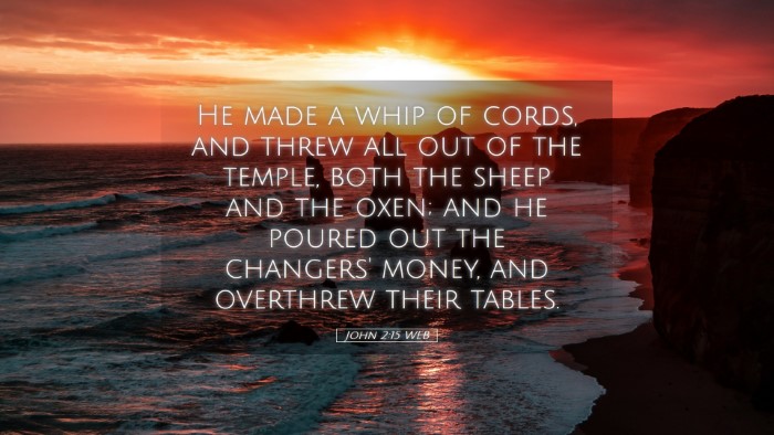 Picture 05 - John 2:15 WEB Desktop Wallpaper - He made a whip of cords, and threw all out of the - Desktop Bible Verse Wallpaper