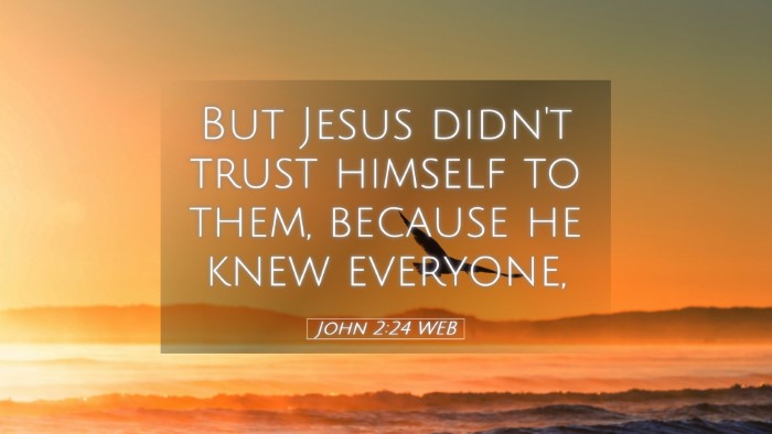Picture 05 - John 2:24 WEB Desktop Wallpaper - But Jesus didn't trust himself to them, because - Desktop Bible Verse Wallpaper