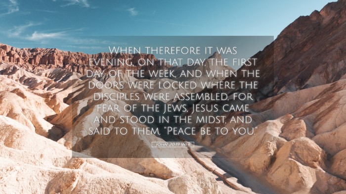 Picture 05 - John 20:19 WEB Desktop Wallpaper - When therefore it was evening, on that day, the - Desktop Bible Verse Wallpaper