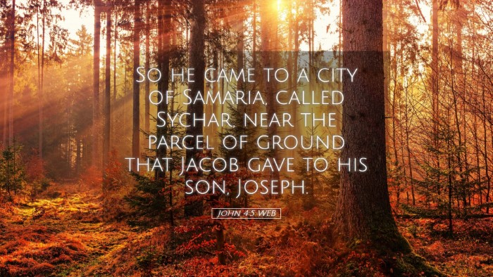 Picture 05 - John 4:5 WEB Desktop Wallpaper - So he came to a city of Samaria, called Sychar, - Desktop Bible Verse Wallpaper