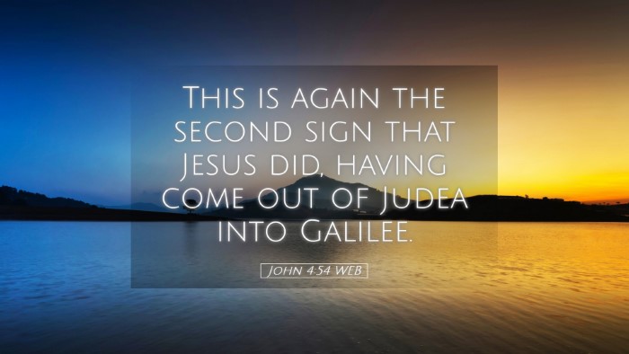 Picture 05 - John 4:54 WEB Desktop Wallpaper - This is again the second sign that Jesus did, - Desktop Bible Verse Wallpaper