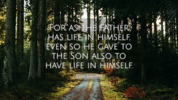 Picture 05 - John 5:26 WEB Desktop Wallpaper - For as the Father has life in himself, even so he - Desktop Bible Verse Wallpaper