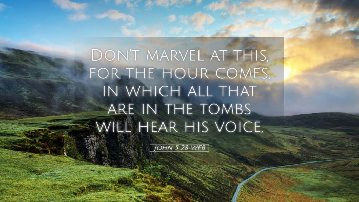 Picture 05 - John 5:28 WEB Desktop Wallpaper - Don't marvel at this, for the hour comes, in - Desktop Bible Verse Wallpaper