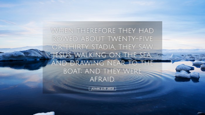 Picture 05 - John 6:19 WEB Desktop Wallpaper - When therefore they had rowed about twenty-five - Desktop Bible Verse Wallpaper