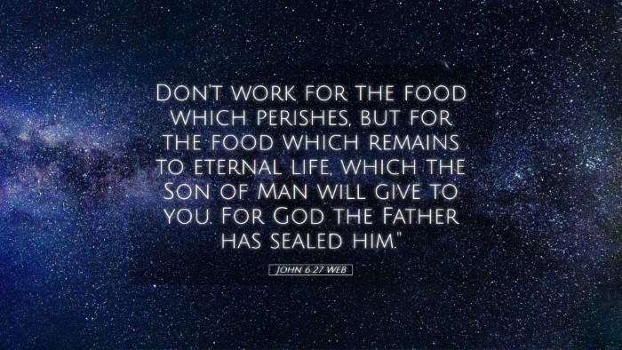 Picture 05 - John 6:27 WEB Desktop Wallpaper - Don't work for the food which perishes, but for - Desktop Bible Verse Wallpaper