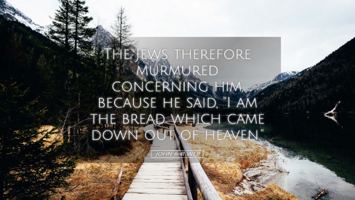 Picture 05 - John 6:41 WEB Desktop Wallpaper - The Jews therefore murmured concerning him, - Desktop Bible Verse Wallpaper