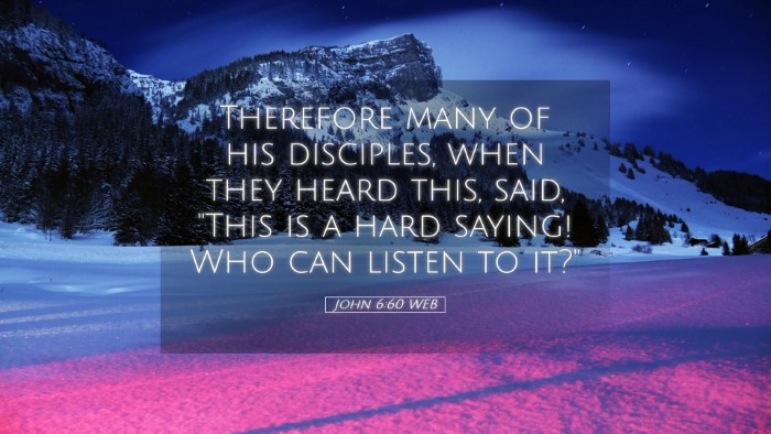 Picture 05 - John 6:60 WEB Desktop Wallpaper - Therefore many of his disciples, when they heard - Desktop Bible Verse Wallpaper