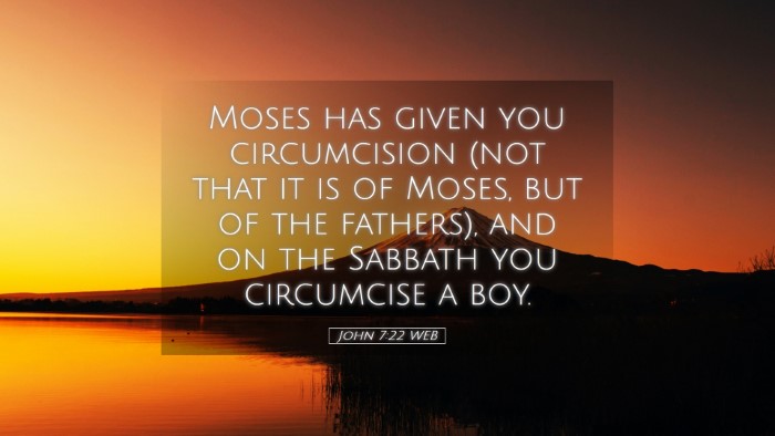 Picture 05 - John 7:22 WEB Desktop Wallpaper - Moses has given you circumcision (not that it is - Desktop Bible Verse Wallpaper