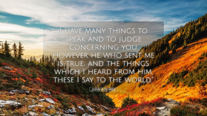 Picture 05 - John 8:26 WEB Desktop Wallpaper - I have many things to speak and to judge - Desktop Bible Verse Wallpaper