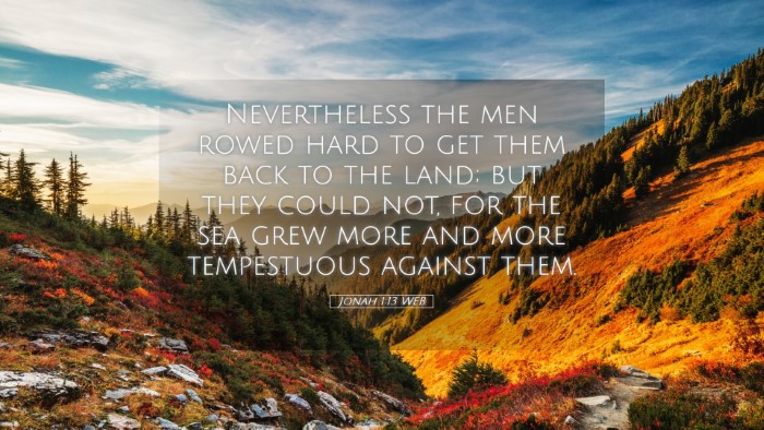 Picture 05 - Jonah 1:13 WEB Desktop Wallpaper - Nevertheless the men rowed hard to get them back - Desktop Bible Verse Wallpaper