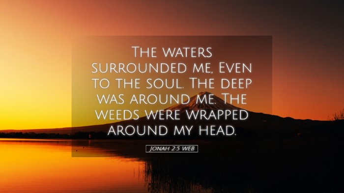 Picture 05 - Jonah 2:5 WEB Desktop Wallpaper - The waters surrounded me, Even to the soul. The - Desktop Bible Verse Wallpaper