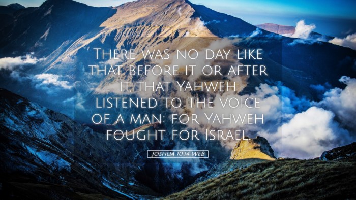 Picture 05 - Joshua 10:14 WEB Desktop Wallpaper - There was no day like that before it or after it, - Desktop Bible Verse Wallpaper
