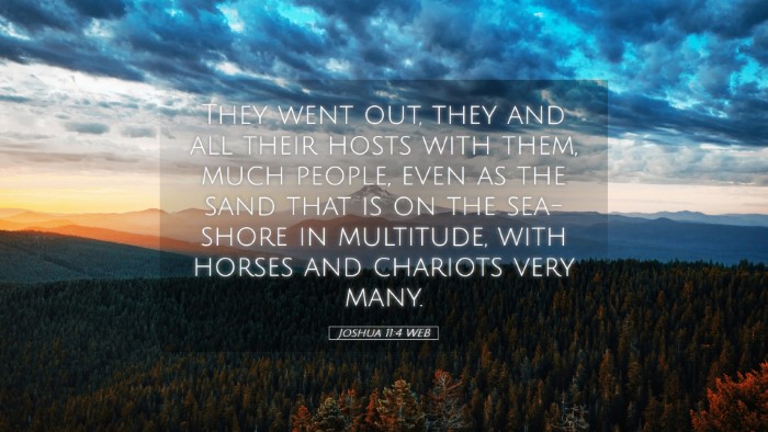 Picture 05 - Joshua 11:4 WEB Desktop Wallpaper - They went out, they and all their hosts with - Desktop Bible Verse Wallpaper