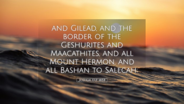 Picture 05 - Joshua 13:11 WEB Desktop Wallpaper - and Gilead, and the border of the Geshurites and - Desktop Bible Verse Wallpaper