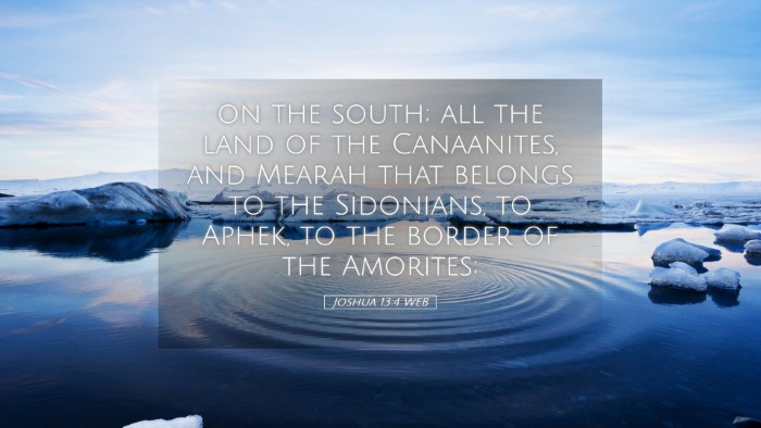 Picture 05 - Joshua 13:4 WEB Desktop Wallpaper - on the south; all the land of the Canaanites, and - Desktop Bible Verse Wallpaper