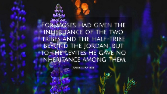 Picture 05 - Joshua 14:3 WEB Desktop Wallpaper - For Moses had given the inheritance of the two - Desktop Bible Verse Wallpaper