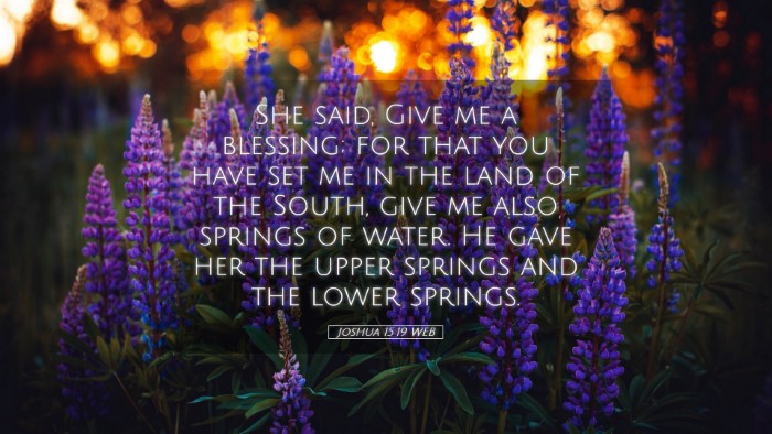 Picture 05 - Joshua 15:19 WEB Desktop Wallpaper - She said, Give me a blessing; for that you have - Desktop Bible Verse Wallpaper