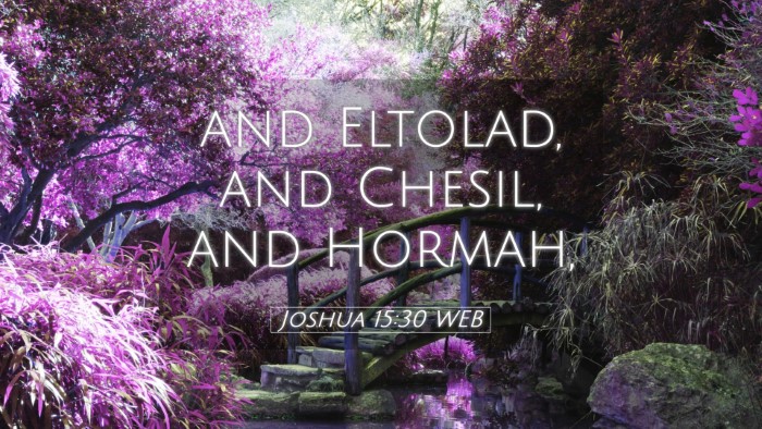 Picture 05 - Joshua 15:30 WEB Desktop Wallpaper - and Eltolad, and Chesil, and - Desktop Bible Verse Wallpaper