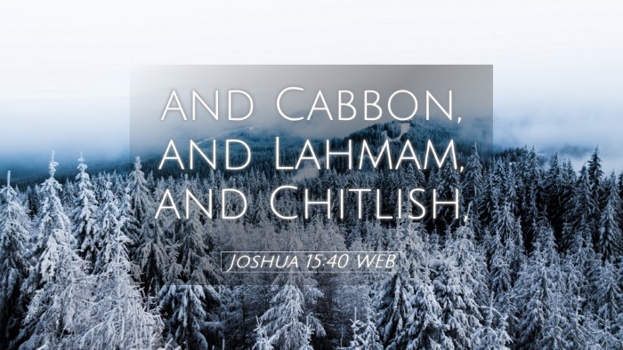 Picture 05 - Joshua 15:40 WEB Desktop Wallpaper - and Cabbon, and Lahmam, and - Desktop Bible Verse Wallpaper