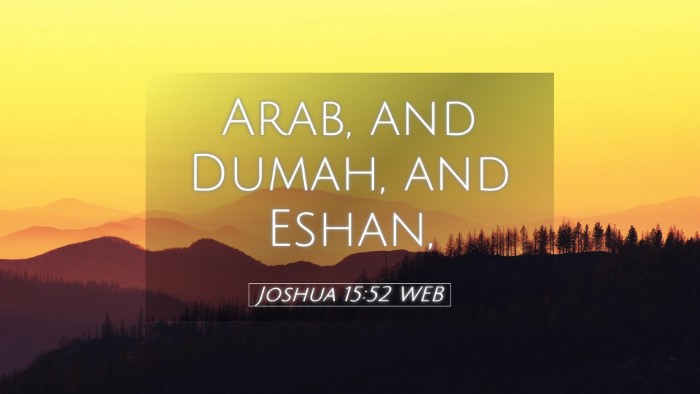 Picture 05 - Joshua 15:52 WEB Desktop Wallpaper - Arab, and Dumah, and - Desktop Bible Verse Wallpaper
