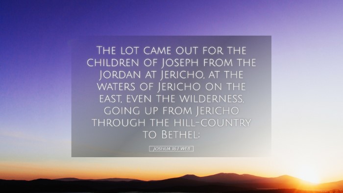 Picture 05 - Joshua 16:1 WEB Desktop Wallpaper - The lot came out for the children of Joseph from - Desktop Bible Verse Wallpaper