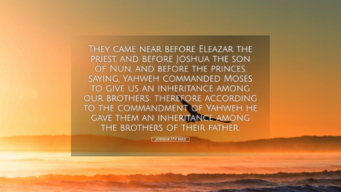 Picture 05 - Joshua 17:4 WEB Desktop Wallpaper - They came near before Eleazar the priest, and - Desktop Bible Verse Wallpaper