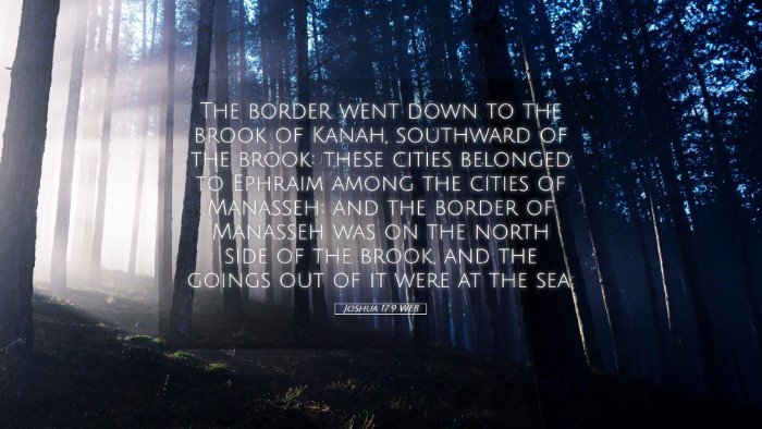 Picture 05 - Joshua 17:9 WEB Desktop Wallpaper - The border went down to the brook of Kanah, - Desktop Bible Verse Wallpaper