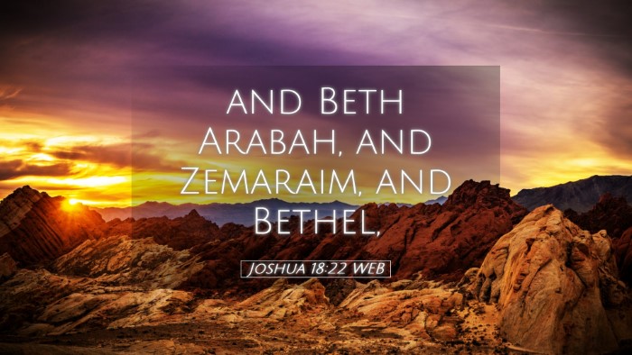 Picture 05 - Joshua 18:22 WEB Desktop Wallpaper - and Beth Arabah, and Zemaraim, and - Desktop Bible Verse Wallpaper
