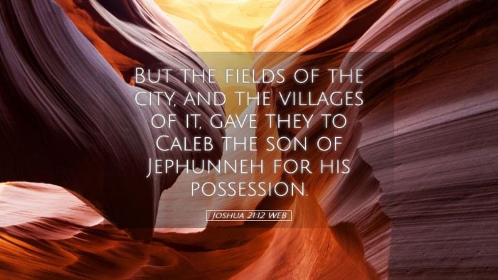 Picture 05 - Joshua 21:12 WEB Desktop Wallpaper - But the fields of the city, and the villages of - Desktop Bible Verse Wallpaper