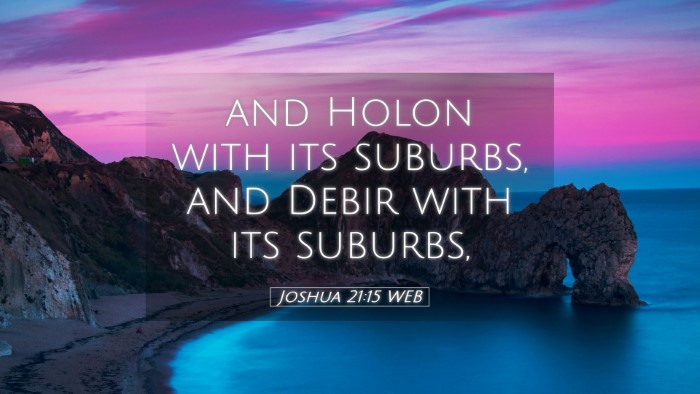 Picture 05 - Joshua 21:15 WEB Desktop Wallpaper - and Holon with its suburbs, and Debir with its - Desktop Bible Verse Wallpaper