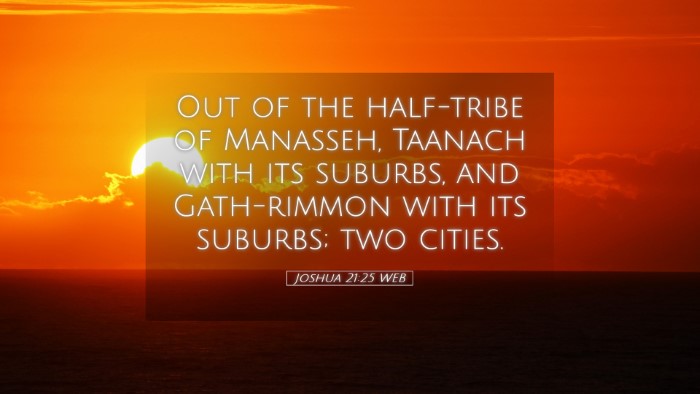 Picture 05 - Joshua 21:25 WEB Desktop Wallpaper - Out of the half-tribe of Manasseh, Taanach with - Desktop Bible Verse Wallpaper