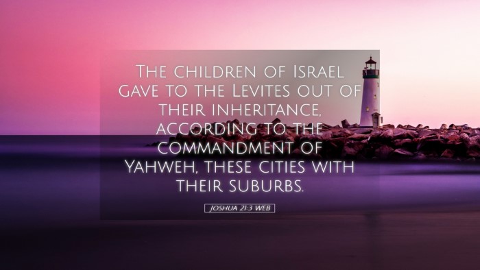 Picture 05 - Joshua 21:3 WEB Desktop Wallpaper - The children of Israel gave to the Levites out of - Desktop Bible Verse Wallpaper