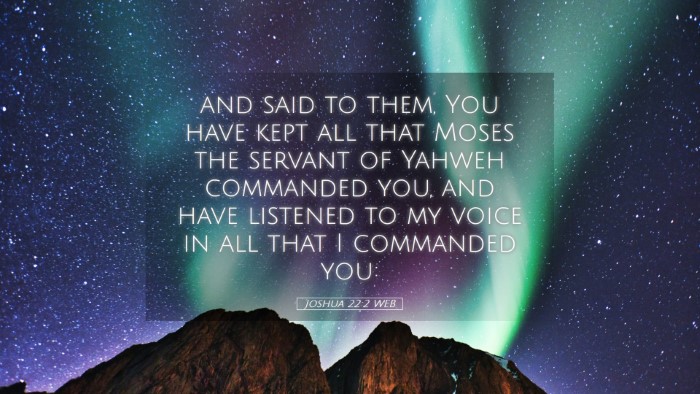 Picture 05 - Joshua 22:2 WEB Desktop Wallpaper - and said to them, You have kept all that Moses - Desktop Bible Verse Wallpaper