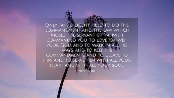 Picture 05 - Joshua 22:5 WEB Desktop Wallpaper - Only take diligent heed to do the commandment and - Desktop Bible Verse Wallpaper