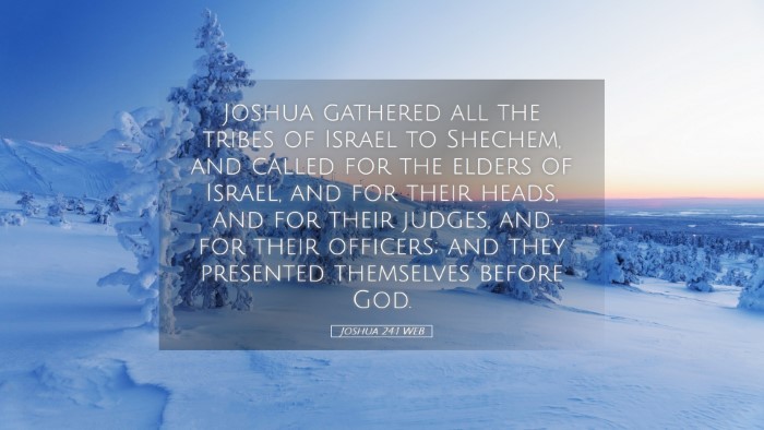 Picture 05 - Joshua 24:1 WEB Desktop Wallpaper - Joshua gathered all the tribes of Israel to - Desktop Bible Verse Wallpaper