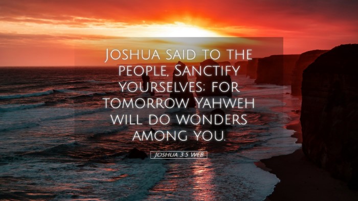 Picture 05 - Joshua 3:5 WEB Desktop Wallpaper - Joshua said to the people, Sanctify yourselves; - Desktop Bible Verse Wallpaper
