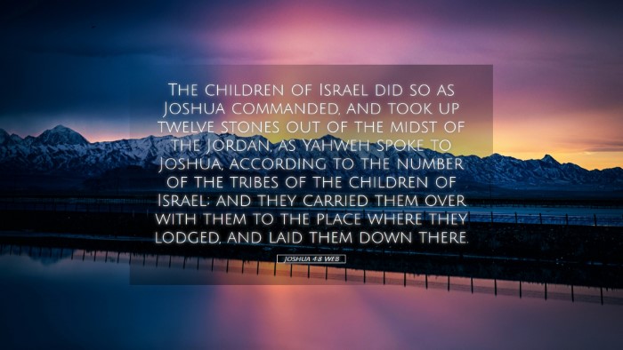 Picture 05 - Joshua 4:8 WEB Desktop Wallpaper - The children of Israel did so as Joshua - Desktop Bible Verse Wallpaper