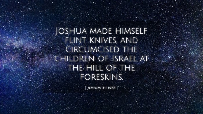 Picture 05 - Joshua 5:3 WEB Desktop Wallpaper - Joshua made himself flint knives, and circumcised - Desktop Bible Verse Wallpaper