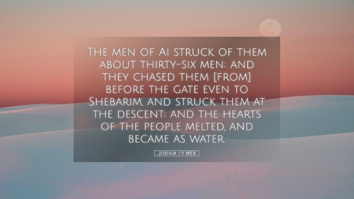 Picture 05 - Joshua 7:5 WEB Desktop Wallpaper - The men of Ai struck of them about thirty-six - Desktop Bible Verse Wallpaper