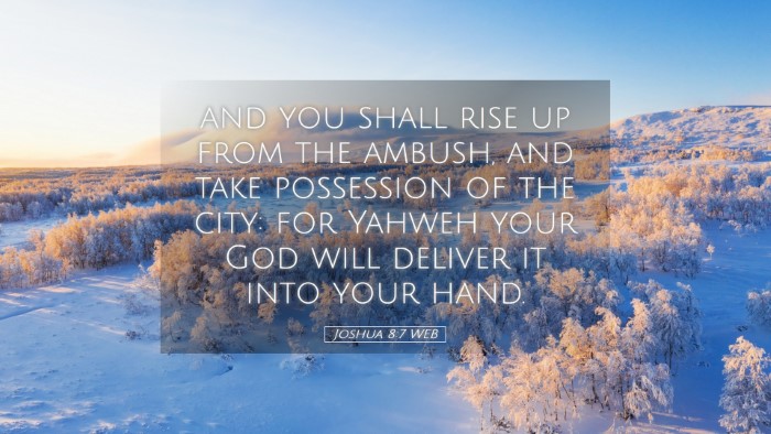 Picture 05 - Joshua 8:7 WEB Desktop Wallpaper - and you shall rise up from the ambush, and take - Desktop Bible Verse Wallpaper